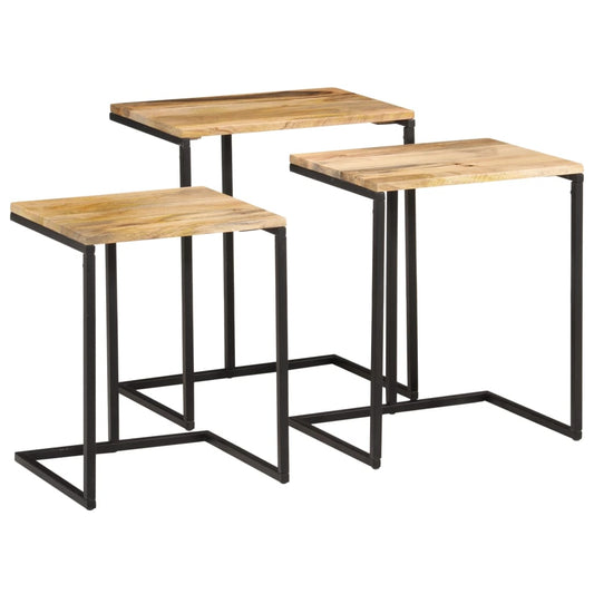 vidaXL Nesting Tables 3 pcs Solid Wood Acacia