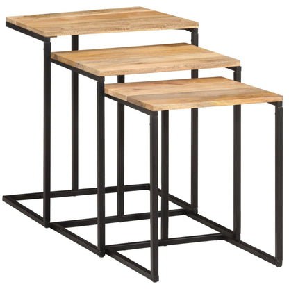 vidaXL Nesting Tables 3 pcs Solid Wood Acacia