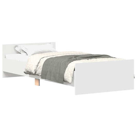 vidaXL Bed Frame without Mattress White 90x200 cm Engineered Wood