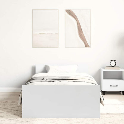 vidaXL Bed Frame without Mattress White 90x200 cm Engineered Wood