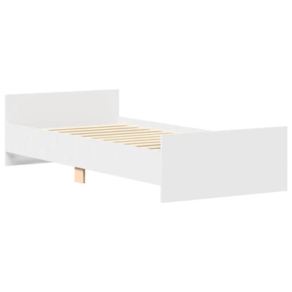 vidaXL Bed Frame without Mattress White 90x200 cm Engineered Wood