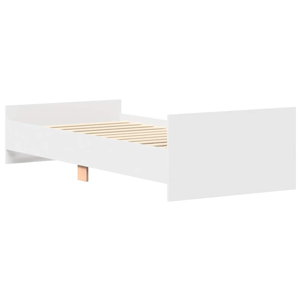 vidaXL Bed Frame without Mattress White 90x200 cm Engineered Wood