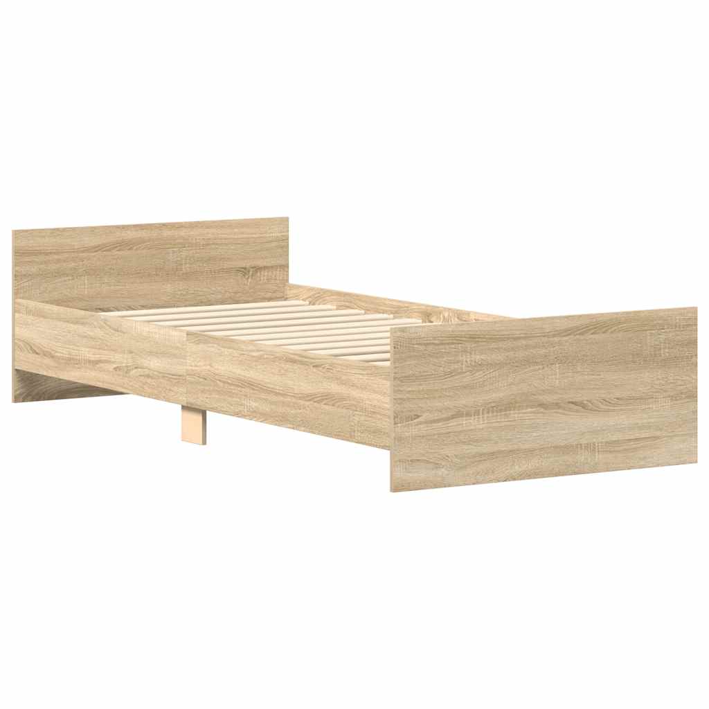 vidaXL Bed Frame without Mattress Sonoma Oak 90x200 cm Engineered Wood