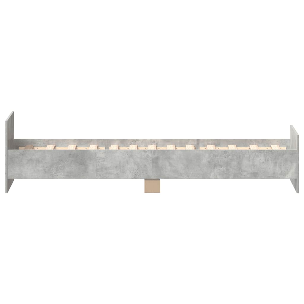 vidaXL Bed Frame without Mattress Concrete Grey 90x200 cm