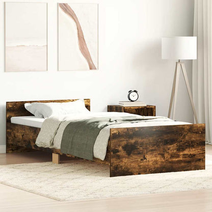 vidaXL Bed Frame without Mattress Smoked Oak 90x200 cm Engineered Wood