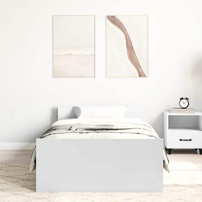vidaXL Bed Frame without Mattress White 100x200 cm Engineered Wood