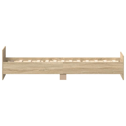 vidaXL Bed Frame without Mattress Sonoma Oak 100x200 cm Engineered Wood