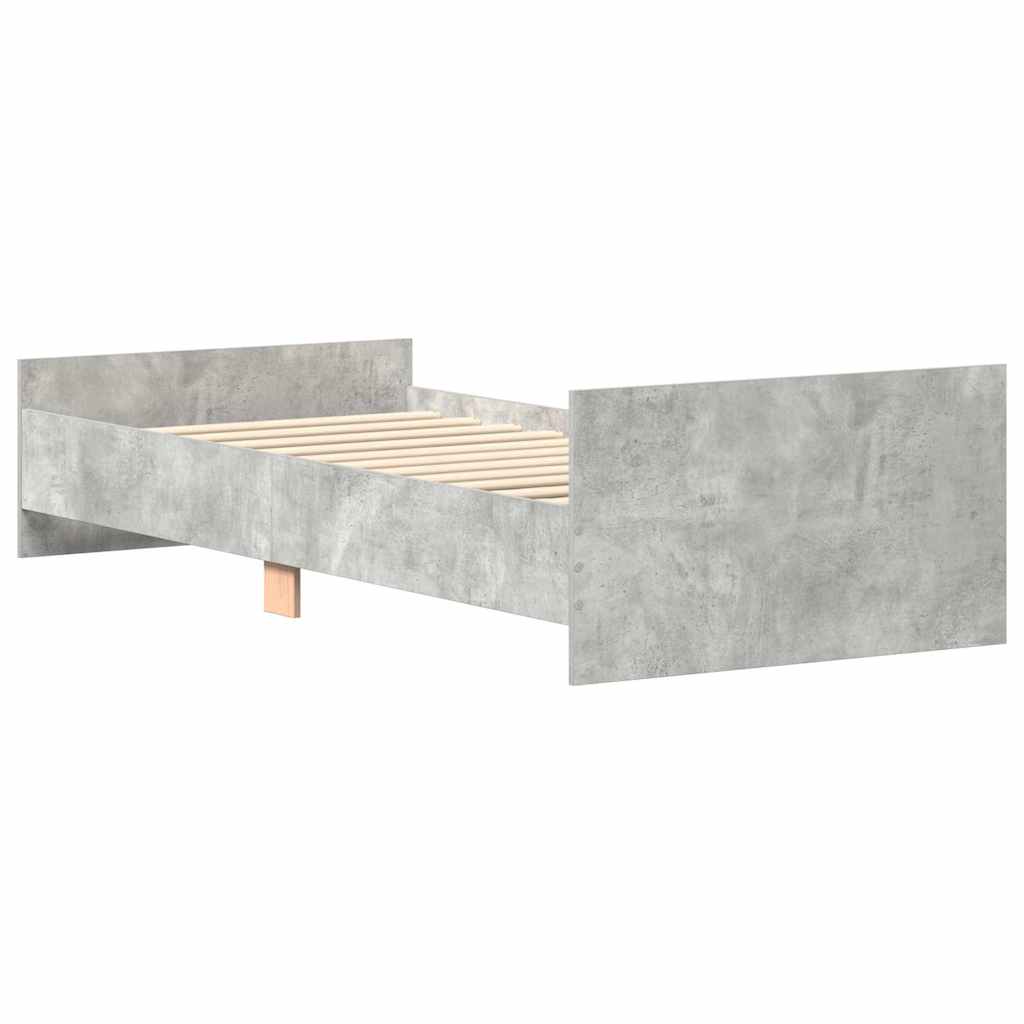 vidaXL Bed Frame without Mattress Concrete Grey 100x200 cm