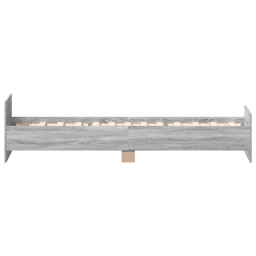 vidaXL Bed Frame without Mattress Grey Sonoma 100x200 cm Engineered Wood