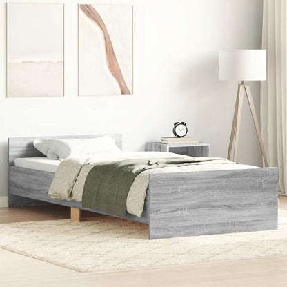 vidaXL Bed Frame without Mattress Grey Sonoma 100x200 cm Engineered Wood