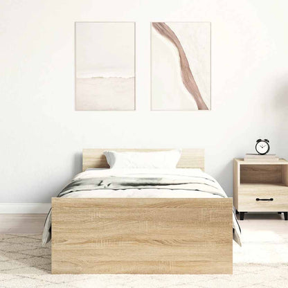 vidaXL Bed Frame without Mattress Sonoma Oak 90x190 cm Engineered Wood
