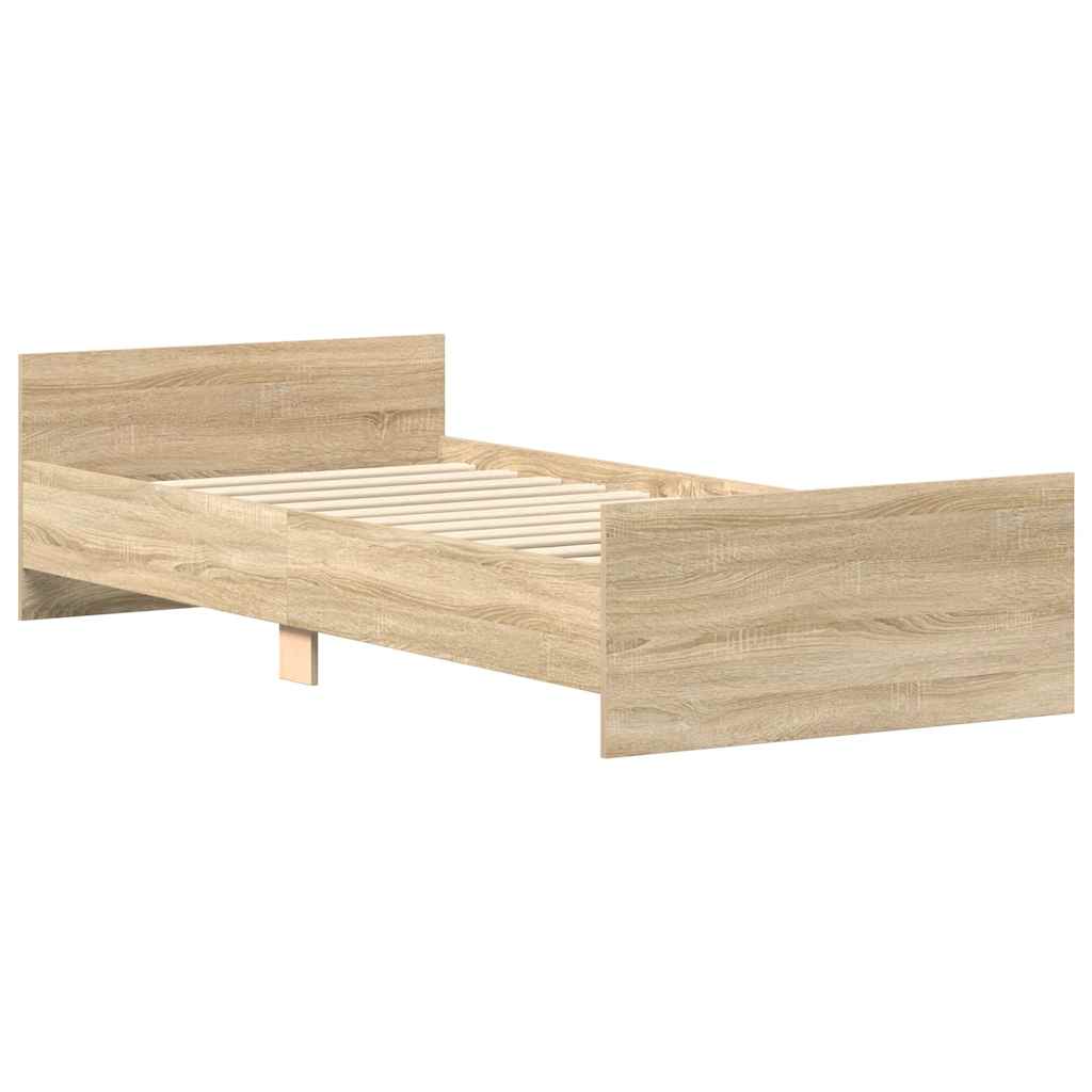 vidaXL Bed Frame without Mattress Sonoma Oak 90x190 cm Engineered Wood