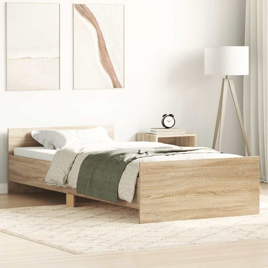 vidaXL Bed Frame without Mattress Sonoma Oak 90x190 cm Engineered Wood