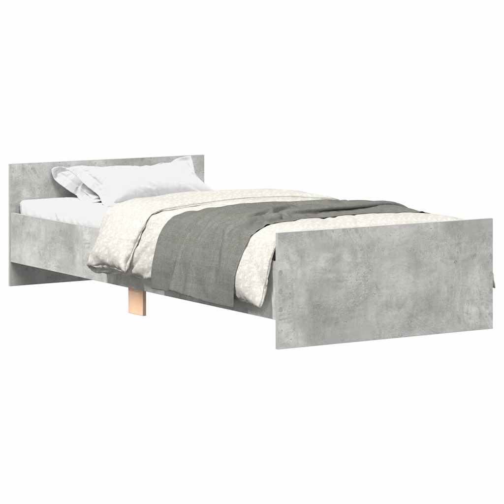 vidaXL Bed Frame without Mattress Concrete Grey 90x190 cm