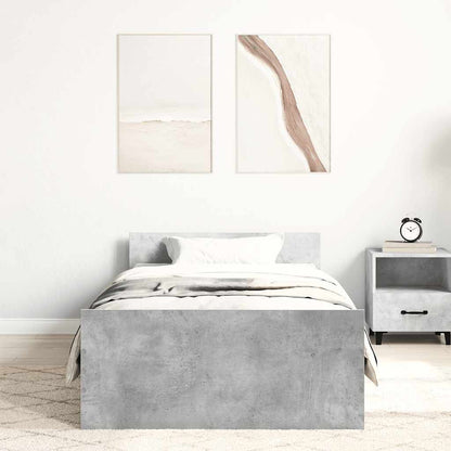 vidaXL Bed Frame without Mattress Concrete Grey 90x190 cm