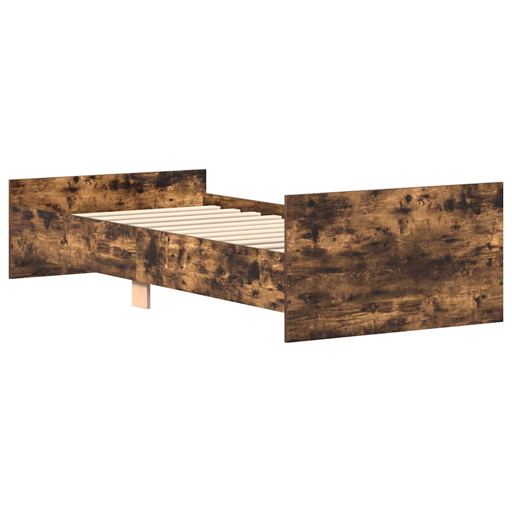 vidaXL Bed Frame without Mattress Smoked Oak 90x190 cm Engineered Wood