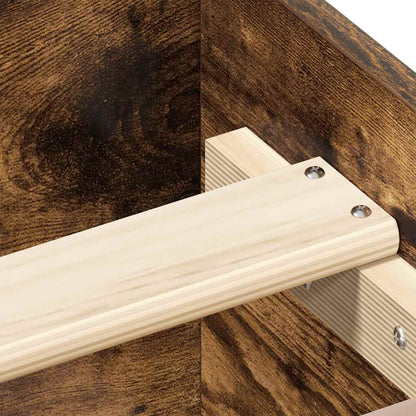 vidaXL Bed Frame without Mattress Smoked Oak 90x190 cm Engineered Wood