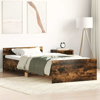 vidaXL Bed Frame without Mattress Smoked Oak 90x190 cm Engineered Wood