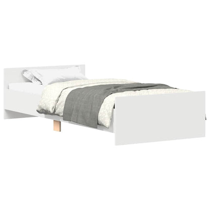 vidaXL Bed Frame without Mattress White 75x190 cm Engineered Wood