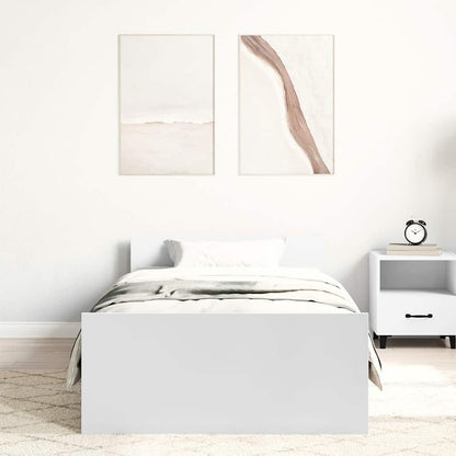 vidaXL Bed Frame without Mattress White 75x190 cm Engineered Wood