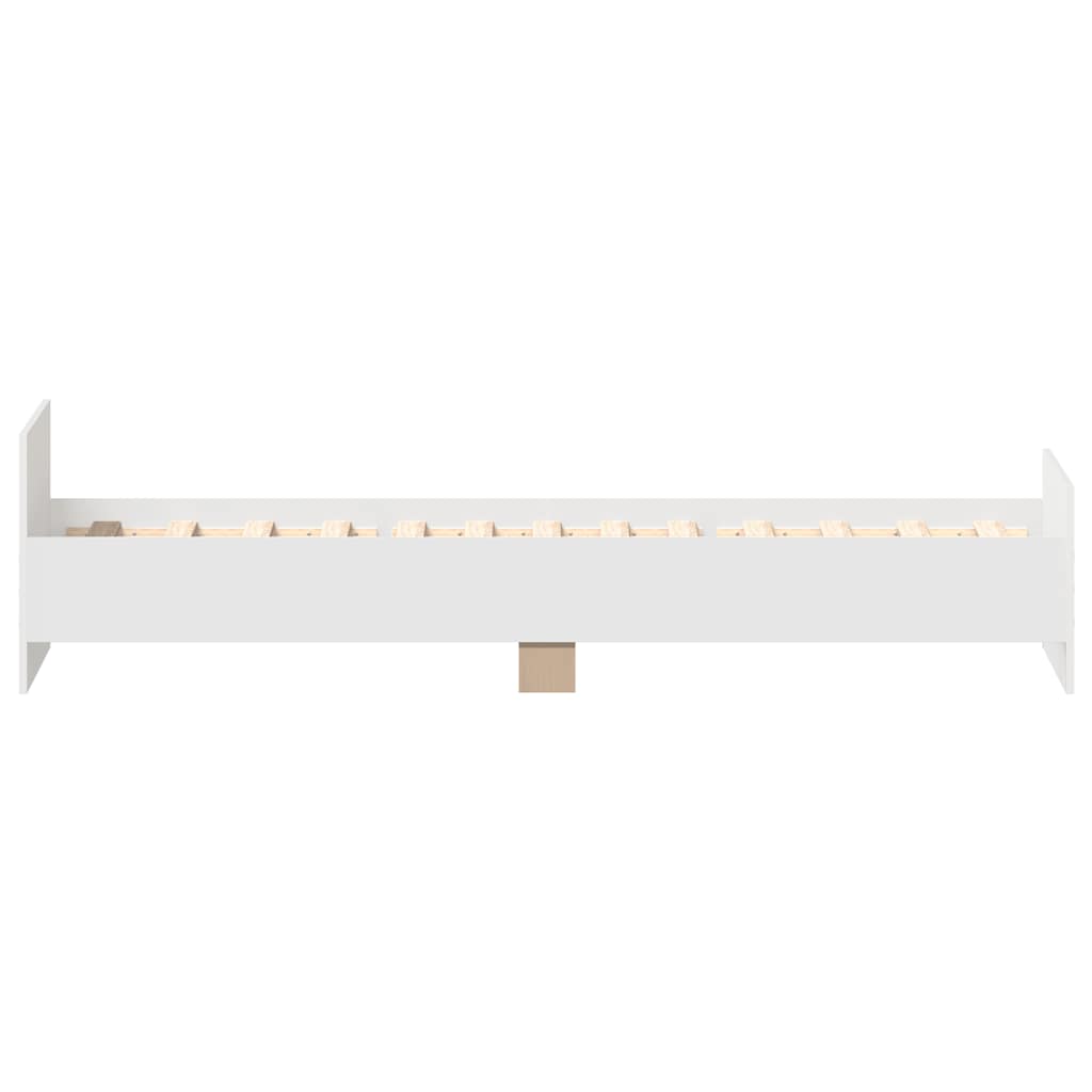 vidaXL Bed Frame without Mattress White 75x190 cm Engineered Wood