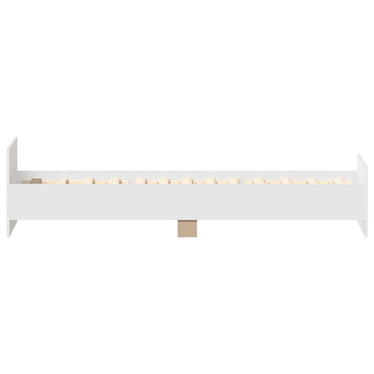 vidaXL Bed Frame without Mattress White 75x190 cm Engineered Wood