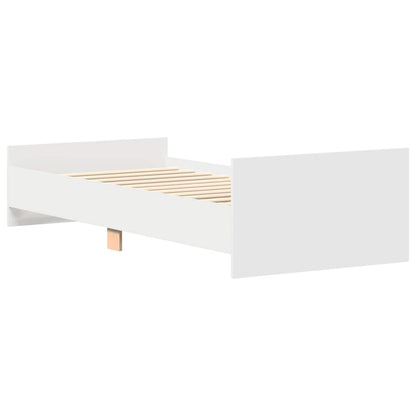 vidaXL Bed Frame without Mattress White 75x190 cm Engineered Wood