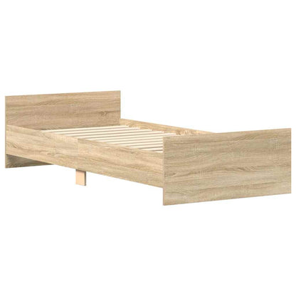 vidaXL Bed Frame without Mattress Sonoma Oak 75x190 cm Engineered Wood