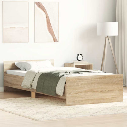 vidaXL Bed Frame without Mattress Sonoma Oak 75x190 cm Engineered Wood