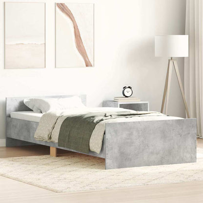 vidaXL Bed Frame without Mattress Concrete Grey 75x190 cm