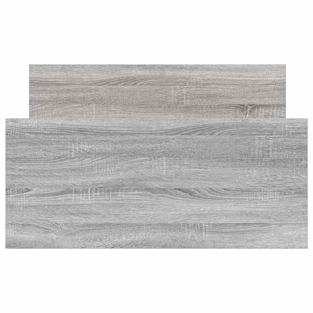 vidaXL Bed Frame without Mattress Grey Sonoma 75x190 cm Engineered Wood