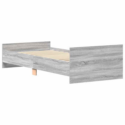 vidaXL Bed Frame without Mattress Grey Sonoma 75x190 cm Engineered Wood