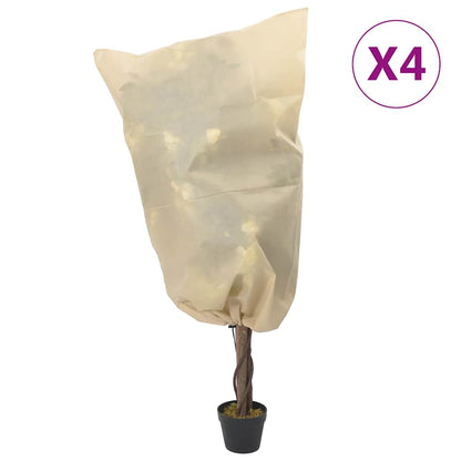 vidaXL Plant Fleece Covers with Drawstring 4 pcs 70 g/m² 0,8x1 m