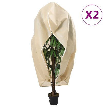 vidaXL Plant Fleece Covers with Zip 2 pcs 70 g/m² 1.2x1.8 m