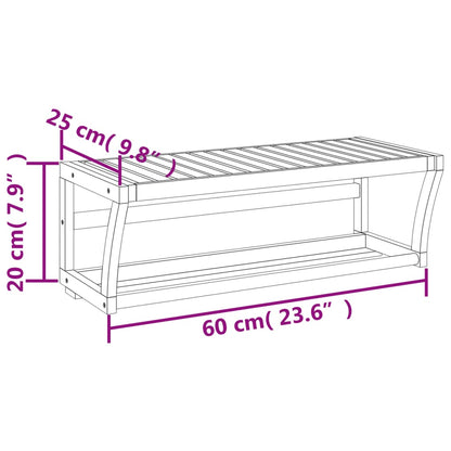 vidaXL Towel Shelf Wall-mounted 60x25x20 cm Bamboo