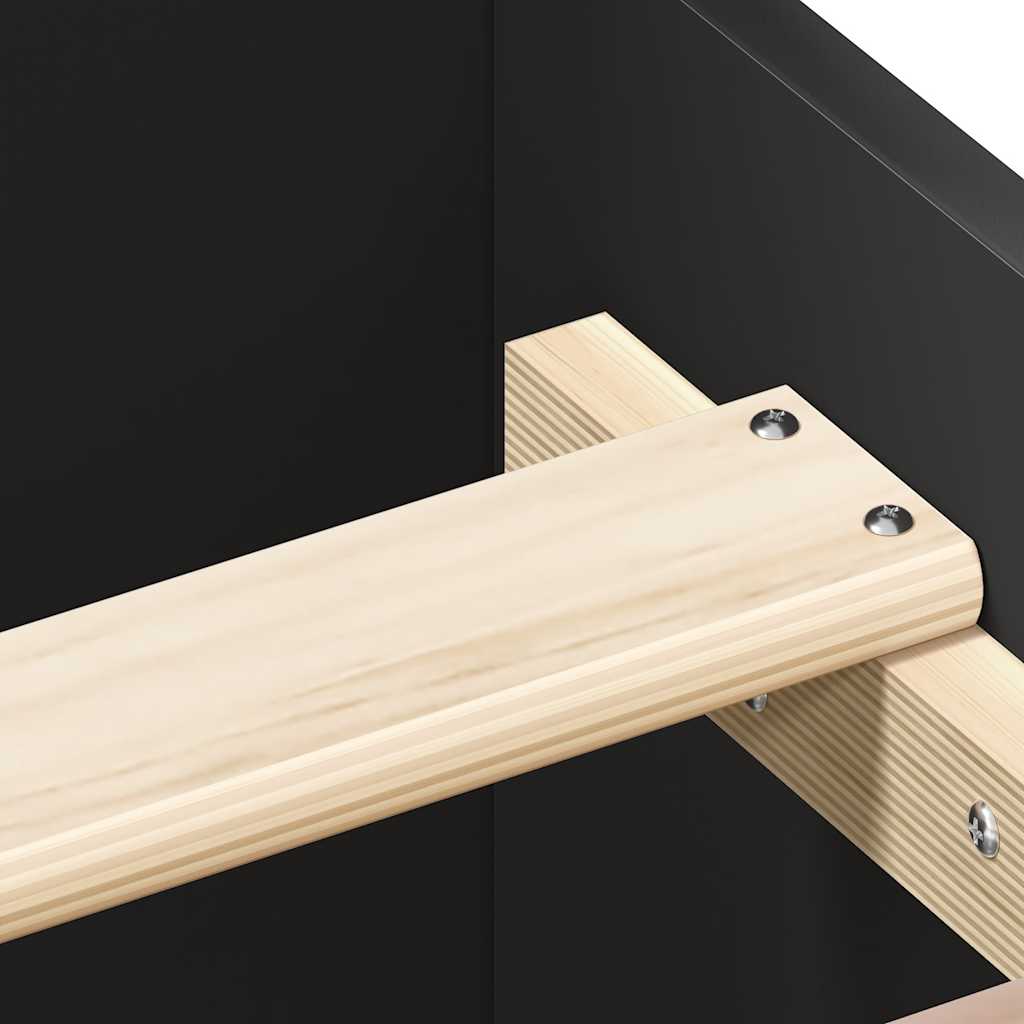 vidaXL Bed Frame without Mattress Black 200x200 cm