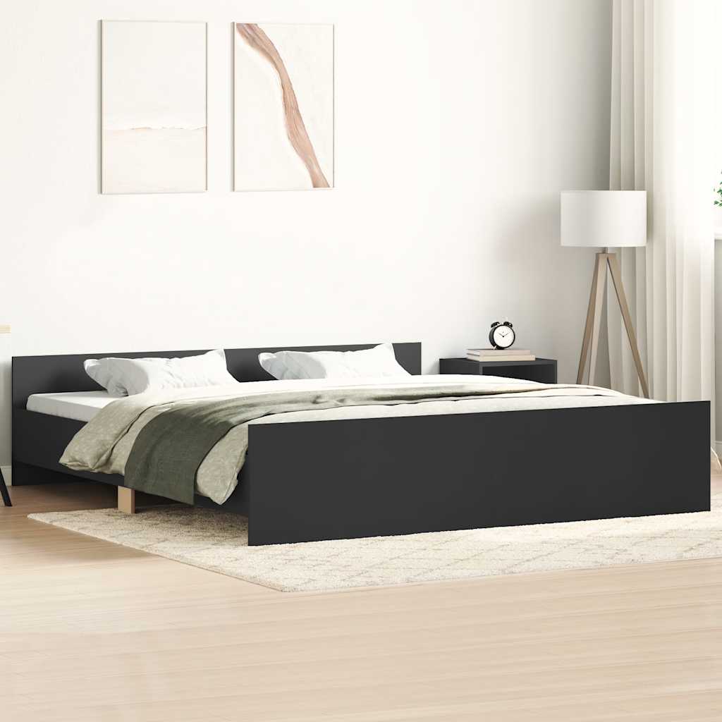 vidaXL Bed Frame without Mattress Black 200x200 cm