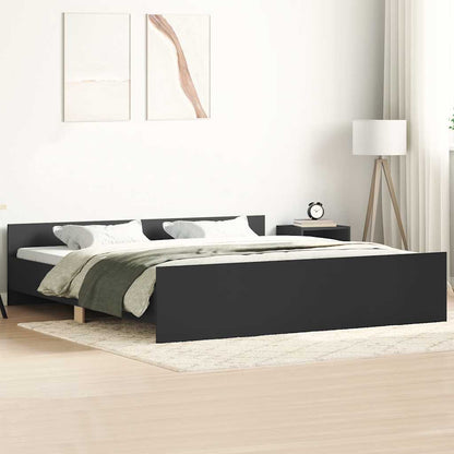 vidaXL Bed Frame without Mattress Black 200x200 cm