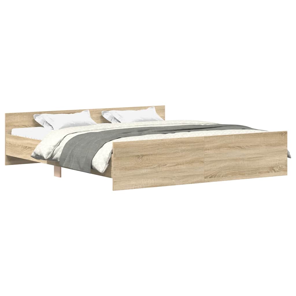 vidaXL Bed Frame without Mattress Sonoma Oak 200x200 cm