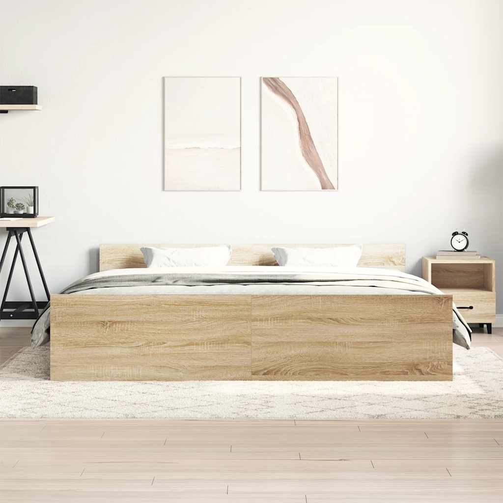 vidaXL Bed Frame without Mattress Sonoma Oak 200x200 cm