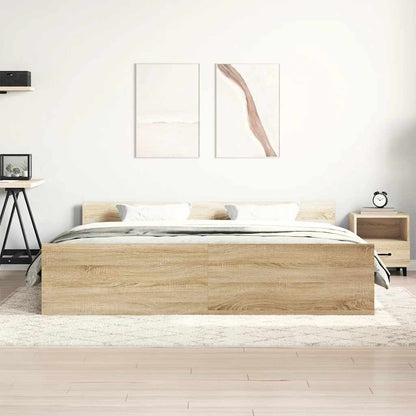 vidaXL Bed Frame without Mattress Sonoma Oak 200x200 cm