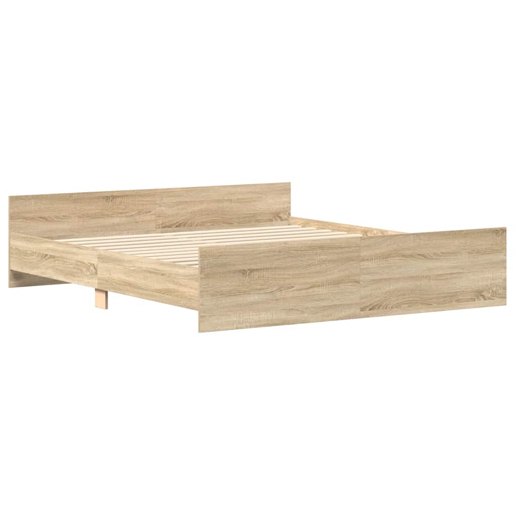 vidaXL Bed Frame without Mattress Sonoma Oak 200x200 cm