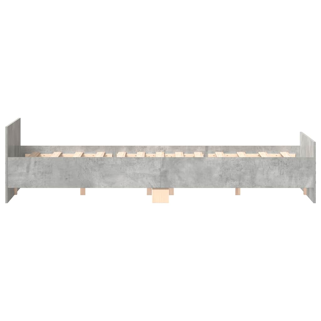 vidaXL Bed Frame without Mattress Concrete Grey 200x200 cm