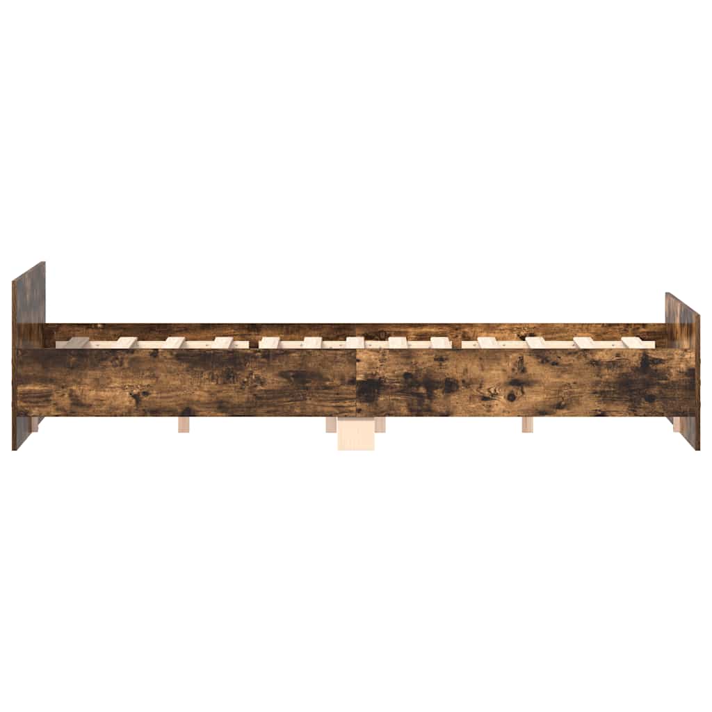vidaXL Bed Frame without Mattress Smoked Oak 200x200 cm