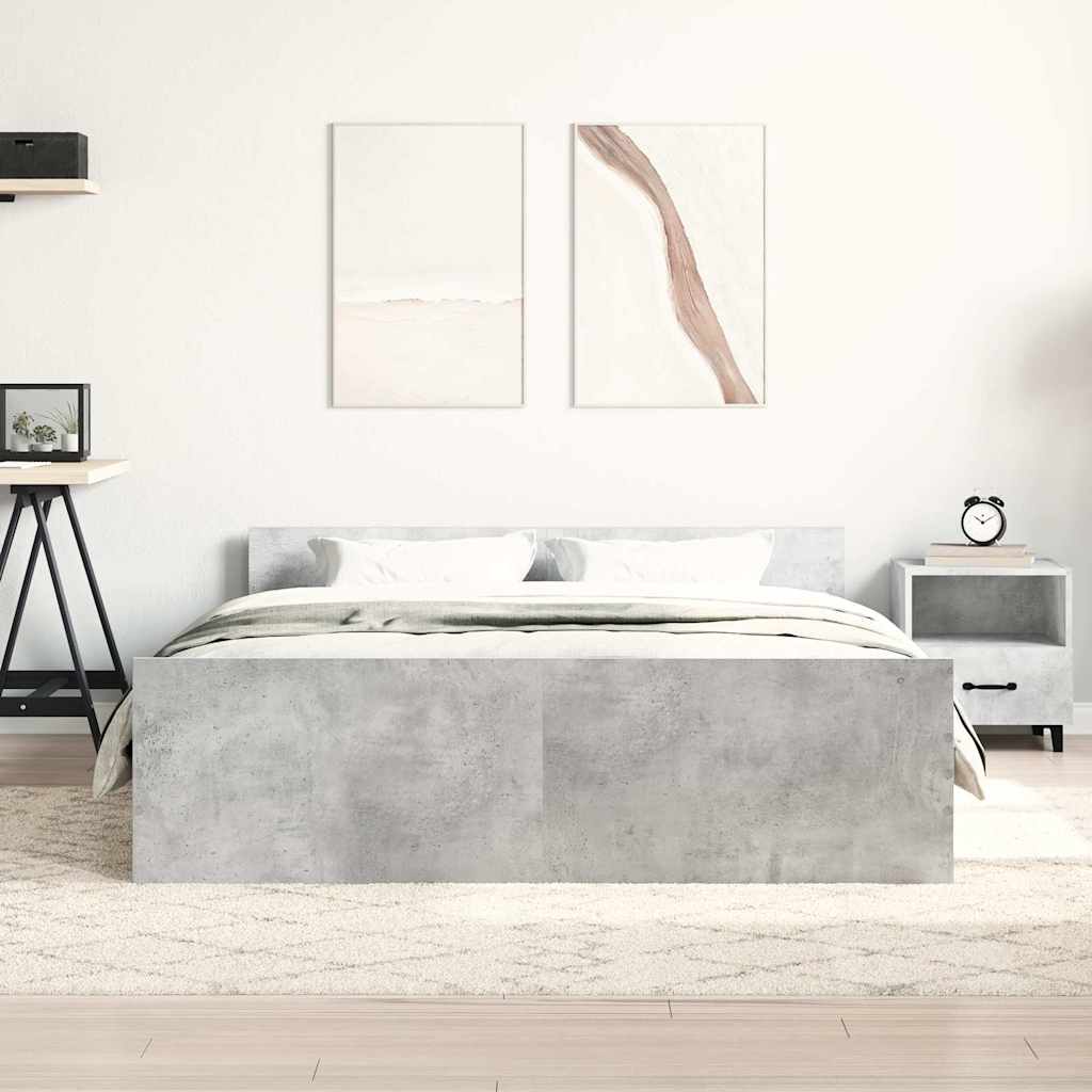 vidaXL Bed Frame without Mattress Concrete Grey 120x200 cm