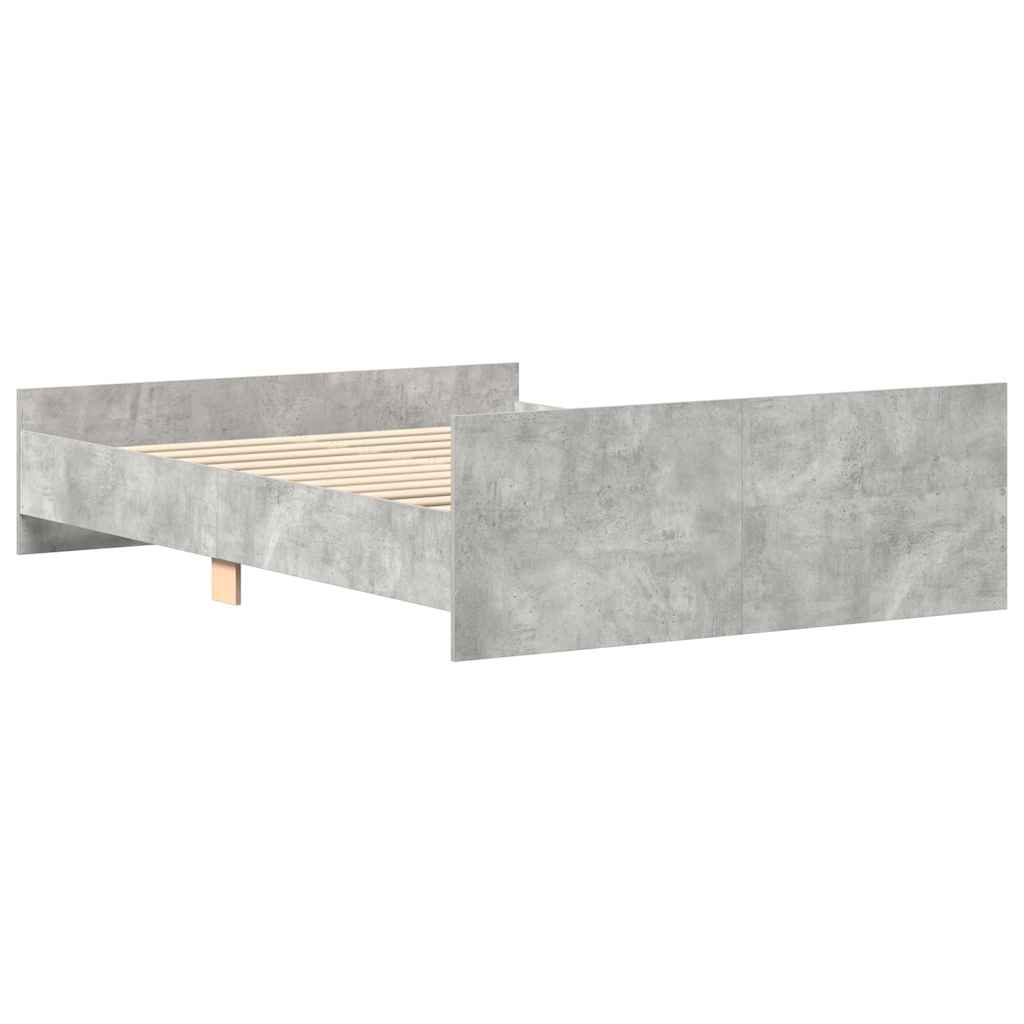 vidaXL Bed Frame without Mattress Concrete Grey 120x200 cm