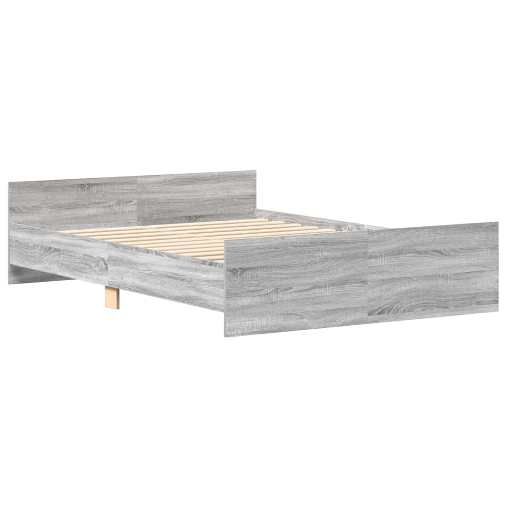 vidaXL Bed Frame without Mattress Grey Sonoma 120x200 cm