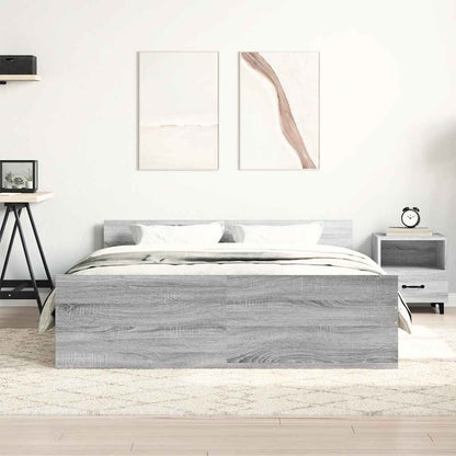vidaXL Bed Frame without Mattress Grey Sonoma 120x200 cm