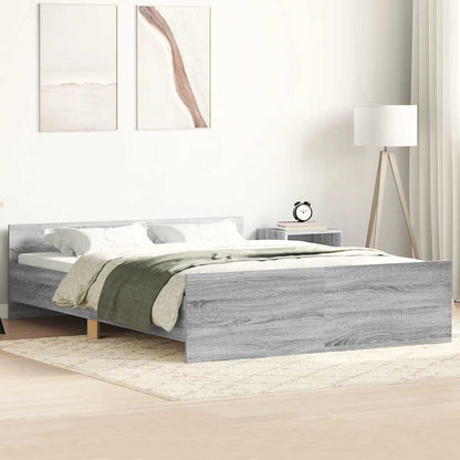 vidaXL Bed Frame without Mattress Grey Sonoma 120x200 cm