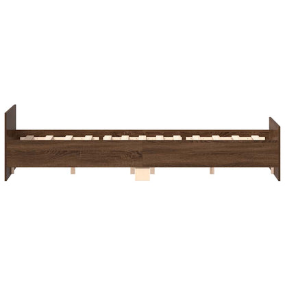 vidaXL Bed Frame without Mattress Brown Oak 120x200 cm